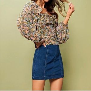 Free People Denim Mini Skirt Size Small